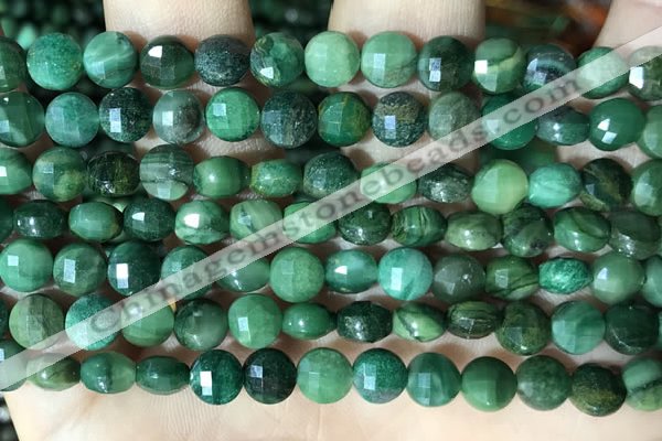 CCB629 15.5 inches 6mm faceted coin African jade gemstone beads