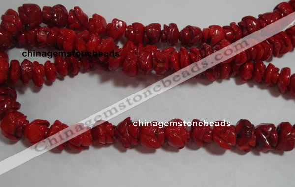 CCB63 15.5 inches 13mm rose shape red coral beads Wholesale