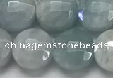 CCB680 15.5 inches 10mm faceted coin aquamarine gemstone beads