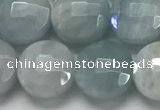 CCB680 15.5 inches 10mm faceted coin aquamarine gemstone beads