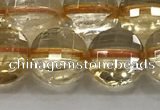 CCB686 15.5 inches 10mm faceted coin citrine gemstone beads