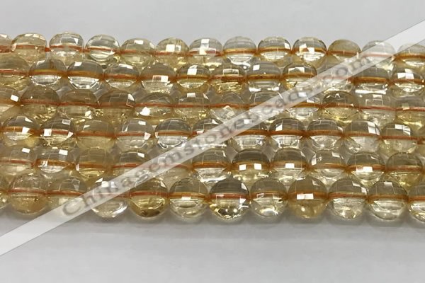 CCB686 15.5 inches 10mm faceted coin citrine gemstone beads