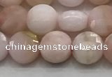 CCB704 15.5 inches 6mm faceted coin pink opal gemstone beads