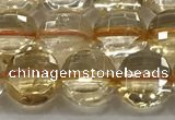 CCB723 15.5 inches 8mm faceted coin citrine gemstone beads