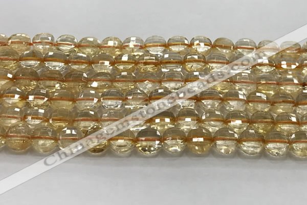 CCB723 15.5 inches 8mm faceted coin citrine gemstone beads