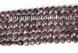 CCB751 15.5 inches 8mm faceted coin red garnet gemstone beads