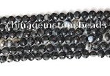 CCB754 15.5 inches 8mm faceted coin black line agate beads