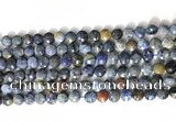 CCB755 15.5 inches 8mm faceted coin blue dumortierite beads