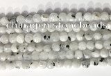 CCB756 15.5 inches 8mm faceted coin white moonstone beads