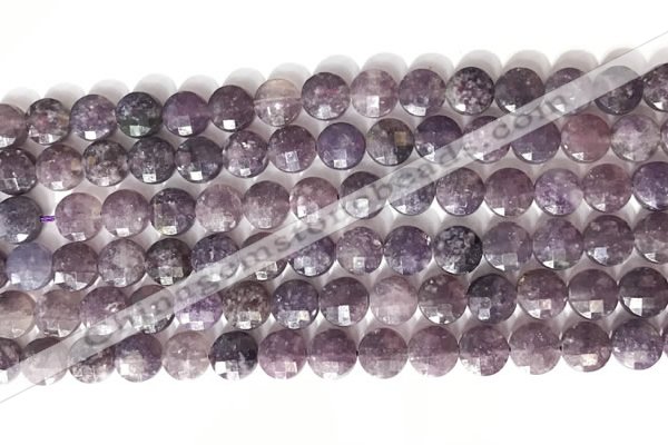 CCB757 15.5 inches 8mm faceted coin Chinese tourmaline beads