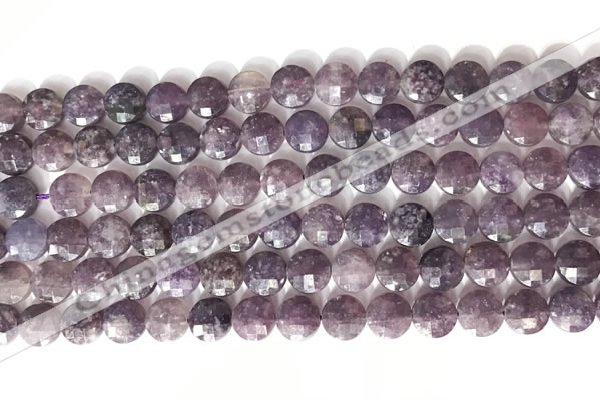 CCB757 15.5 inches 8mm faceted coin Chinese tourmaline beads