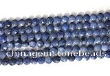 CCB760 15.5 inches 8mm faceted coin blue dumortierite beads