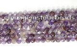 CCB764 15.5 inches 8mm faceted coin purple phantom quartz  beads