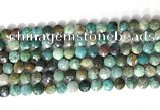 CCB769 15.5 inches 8mm faceted coin chrysocolla gemstone beads