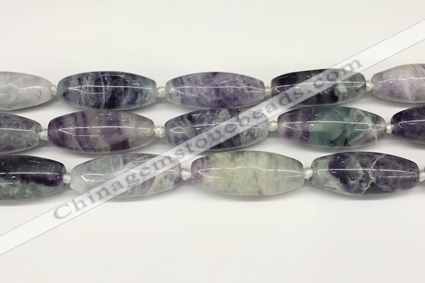 CCB781 15.5 inches 15*38mm - 16*40mm rice fluorite  beads