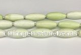 CCB783 15.5 inches 15*38mm - 16*40mm rice lemon turquoise beads