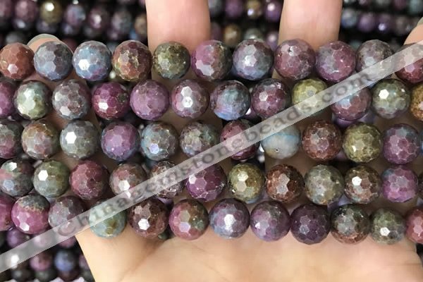 CCB792 15.5 inches 10mm faceted round jasper gemstone beads wholesale