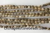 CCB800 15.5 inches 4*6mm rice picture jasper beads wholesale