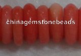 CCB81 15.5 inches 5*13mm roundel pale red coral beads Wholesale