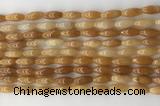 CCB812 15.5 inches 5*12mm rice pink aventurine beads wholesale