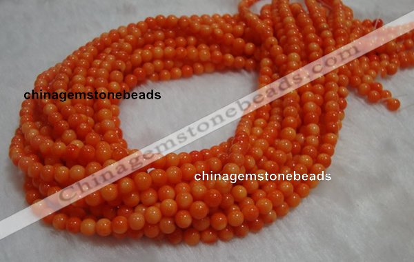 CCB82 15.5 inches 4-6mm round orange coral beads Wholesale