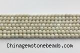 CCB824 15.5 inches 6mm round matte ivory jasper gemstone beads wholesale