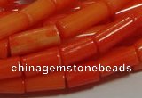 CCB83 15.5 inches 5*10mm column orange coral beads Wholesale