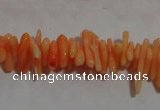 CCB86 15.5 inch 2*8mm irregular branch orange coral beads Wholesale