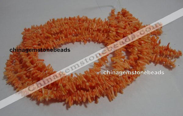 CCB86 15.5 inch 2*8mm irregular branch orange coral beads Wholesale