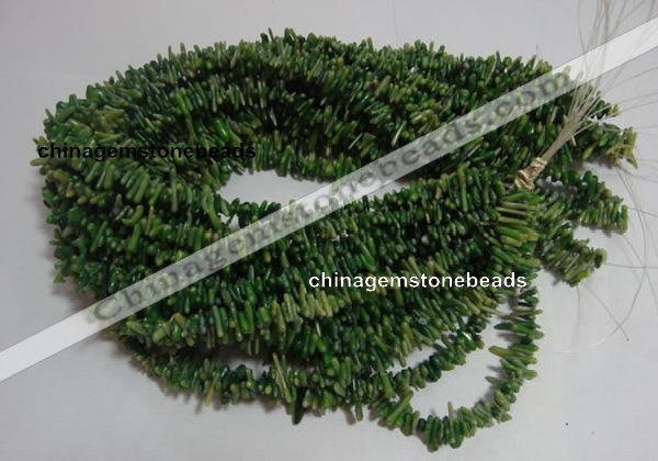 CCB87 15.5 inch 2*8mm irregular branch green coral beads Wholesale