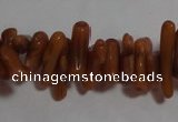 CCB90 15.5 inch 2*8mm irregular branch coffee coral beads Wholesale