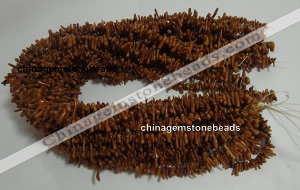 CCB90 15.5 inch 2*8mm irregular branch coffee coral beads Wholesale