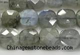 CCB901 15.5 inches 6*6mm faceted square labradorite beads