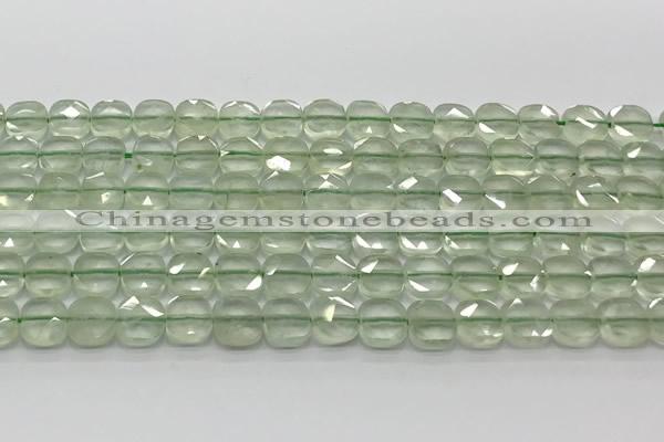 CCB906 15.5 inches 8*8mm faceted square prehnite beads