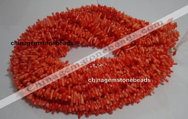 CCB91 15.5 inch 4*11mm irregular branch pale red coral chip beads