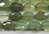 CCB917 15.5 inches 6*8mm faceted oval green agate beads