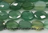 CCB918 15.5 inches 6*8mm faceted oval green agate beads