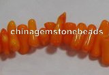 CCB92 15.5 inch 4*11mm irregular branch yellow coral chip beads