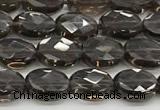 CCB922 15.5 inches 6*8mm faceted oval smoky quartz beads