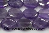 CCB935 15.5 inches 8*10mm faceted oval amethyst beads