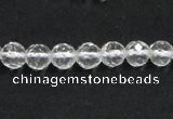 CCC207 15.5 inches 6mm faceted round grade AB natural white crystal beads