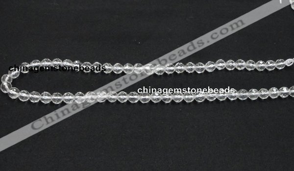 CCC207 15.5 inches 6mm faceted round grade AB natural white crystal beads