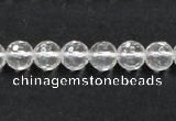 CCC208 15.5 inches 8mm faceted round grade AB natural white crystal beads