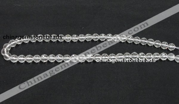 CCC208 15.5 inches 8mm faceted round grade AB natural white crystal beads