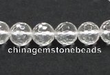 CCC209 15.5 inches 10mm faceted round grade AB natural white crystal beads