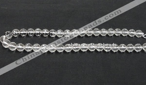 CCC209 15.5 inches 10mm faceted round grade AB natural white crystal beads