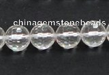 CCC210 15.5 inches 12mm faceted round grade AB natural white crystal beads