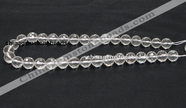 CCC210 15.5 inches 12mm faceted round grade AB natural white crystal beads