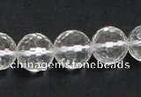 CCC211 15.5 inches 14mm faceted round grade AB natural white crystal beads