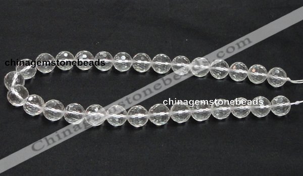 CCC211 15.5 inches 14mm faceted round grade AB natural white crystal beads